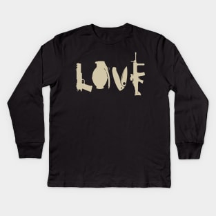 gun firearms love Kids Long Sleeve T-Shirt